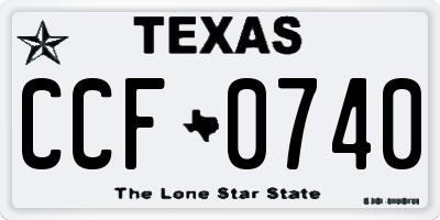 TX license plate CCF0740