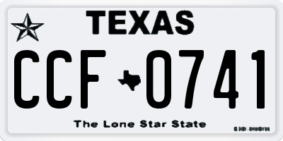 TX license plate CCF0741