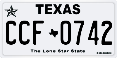 TX license plate CCF0742