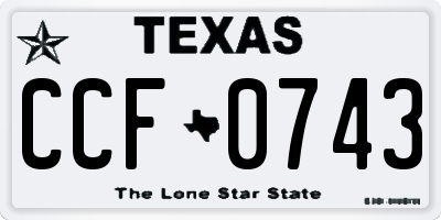 TX license plate CCF0743