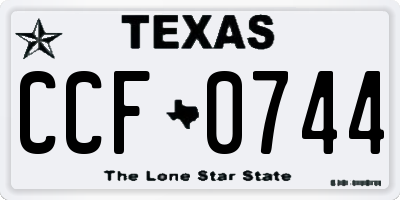 TX license plate CCF0744