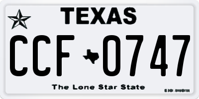 TX license plate CCF0747