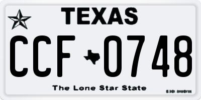 TX license plate CCF0748
