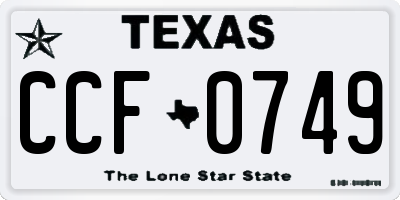 TX license plate CCF0749