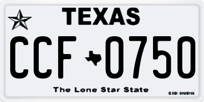 TX license plate CCF0750