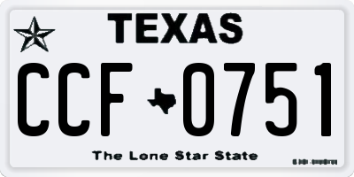 TX license plate CCF0751