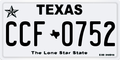 TX license plate CCF0752