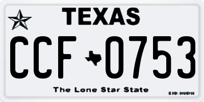 TX license plate CCF0753