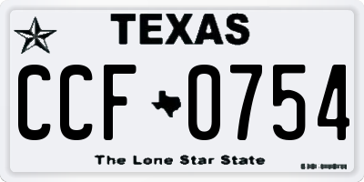 TX license plate CCF0754