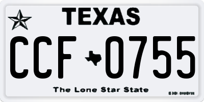 TX license plate CCF0755
