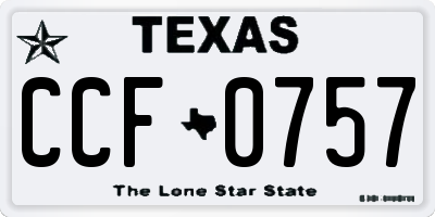 TX license plate CCF0757