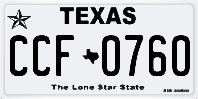 TX license plate CCF0760