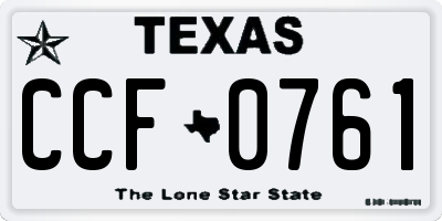 TX license plate CCF0761
