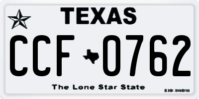 TX license plate CCF0762
