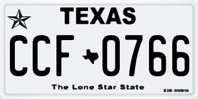 TX license plate CCF0766