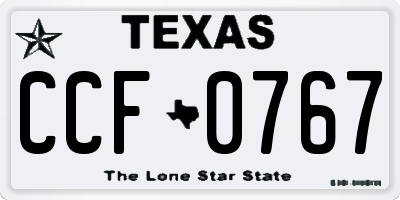 TX license plate CCF0767