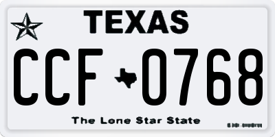 TX license plate CCF0768