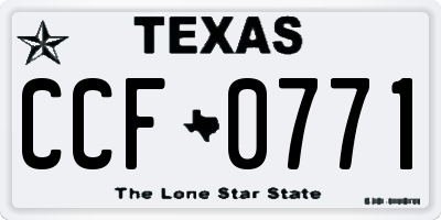 TX license plate CCF0771