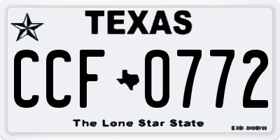 TX license plate CCF0772