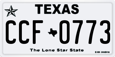 TX license plate CCF0773
