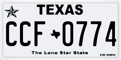 TX license plate CCF0774