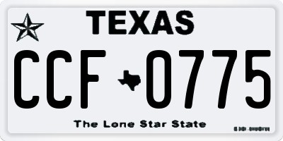 TX license plate CCF0775