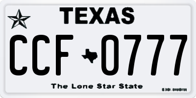 TX license plate CCF0777