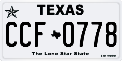 TX license plate CCF0778