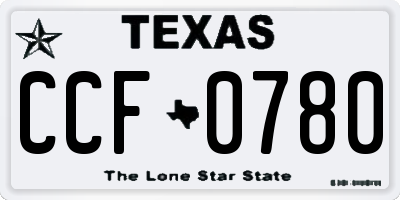TX license plate CCF0780