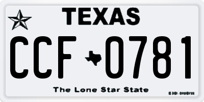 TX license plate CCF0781