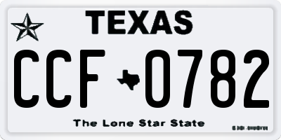 TX license plate CCF0782