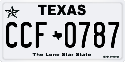 TX license plate CCF0787
