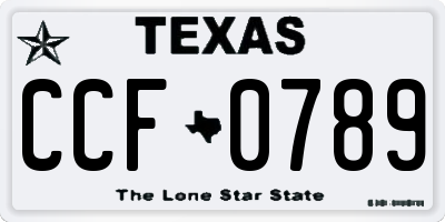 TX license plate CCF0789
