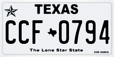 TX license plate CCF0794