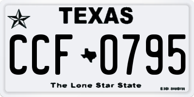 TX license plate CCF0795