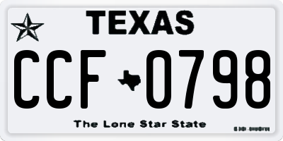 TX license plate CCF0798