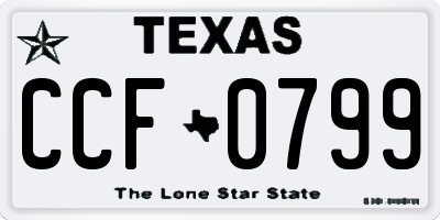 TX license plate CCF0799