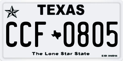 TX license plate CCF0805