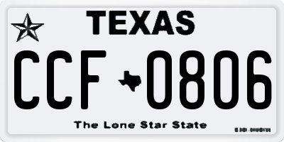 TX license plate CCF0806