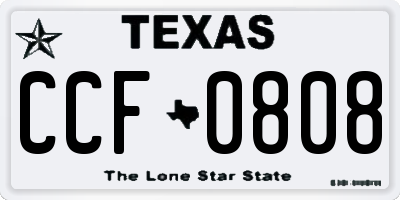 TX license plate CCF0808