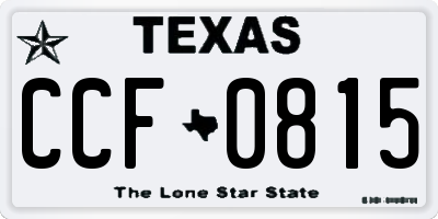 TX license plate CCF0815