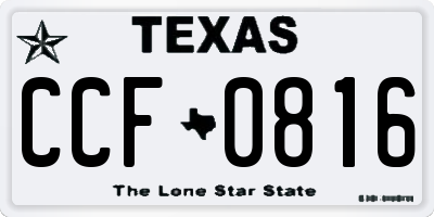 TX license plate CCF0816