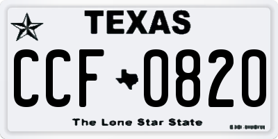 TX license plate CCF0820