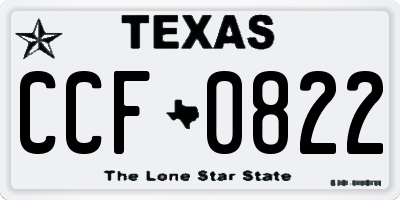 TX license plate CCF0822