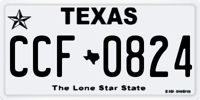 TX license plate CCF0824