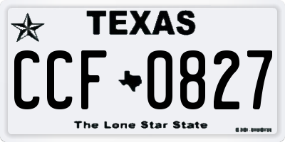 TX license plate CCF0827