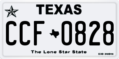 TX license plate CCF0828