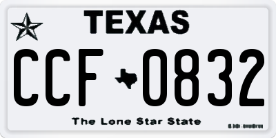 TX license plate CCF0832