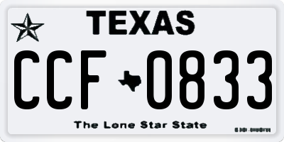 TX license plate CCF0833