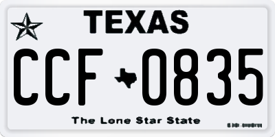 TX license plate CCF0835